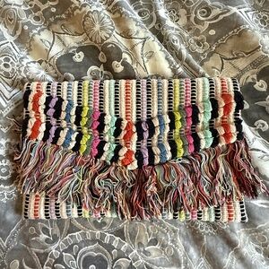 Brand New- Stella & Dot Colorful Woven Fringe Clutch